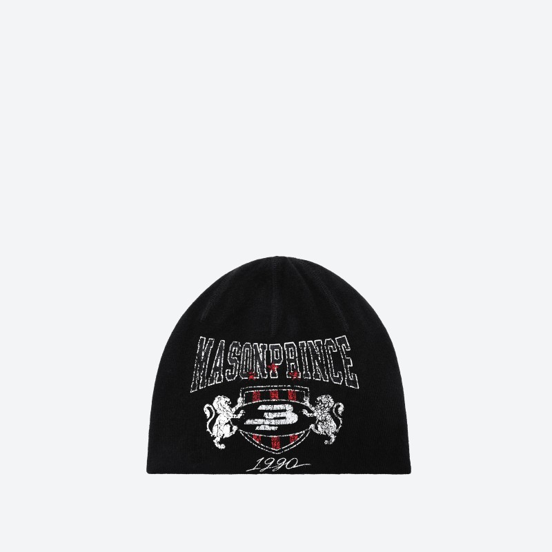 Double Star Badge Knit Beanie